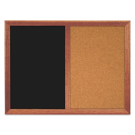 United Visual Products Enclosed Corkboard, 1 Door, 18"x24", 4" Fra UV3421-BLACK-SURF
